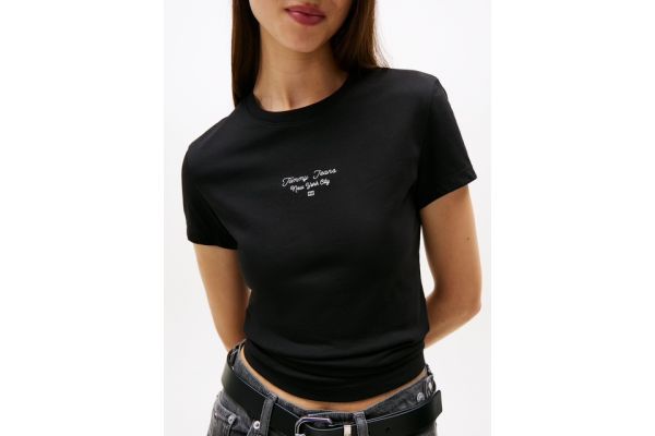 Γυναικείο T-shirt Μαύρο Tommy Jeans DW0DW21542-BDS