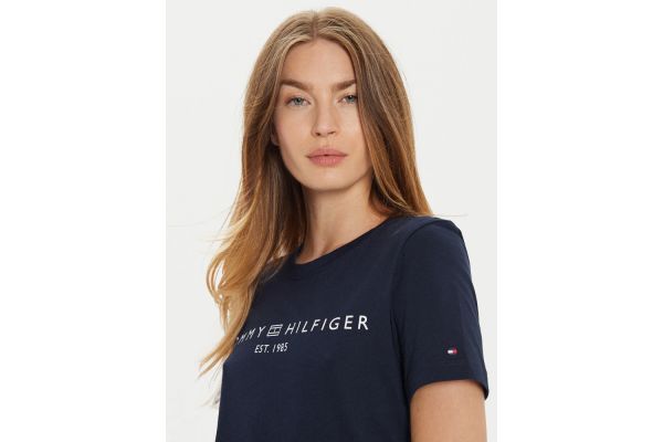 Γυναικείο Signature Logo T-shirt Navy Μπλε Tommy Hilfiger WW0WW40276-C1G