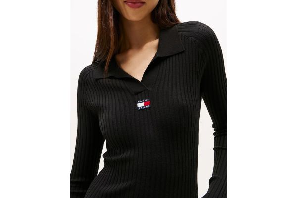 Γυναικείο Πλεκτό Φόρεμα Μαύρο Tommy Jeans DW0DW22183-BDS