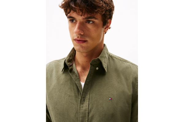 Ανδρικό Κοτλέ Πουκάμισο Χακί Tommy Hilfiger MW0MW40486-PLI
