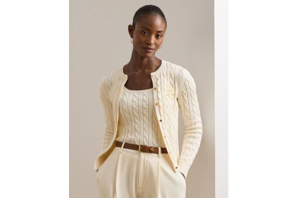 Γυναικεία Ralhan Πλεκτή Ζακέτα Εκρού Ralph Lauren 200932225001-101