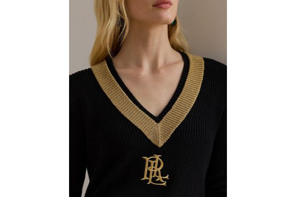 Γυναικείο Meren Πουλόβερ Μαύρο Ralph Lauren 200979666001-BLACK/GOLD