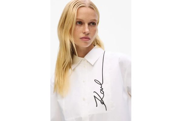 Γυναικείο Signature Πουκάμισο Λευκό Karl Lagerfeld A4W11014-100 WHITE