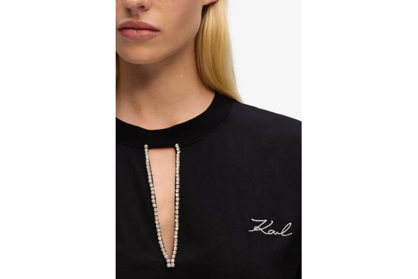 Γυναικείο T-shirt Μαύρο Karl Lagerfeld A4W17046-999 BLACK