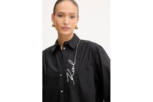 Γυναικείο Signature Πουκάμισο Μαύρο Karl Lagerfeld A4W11014-999 BLACK