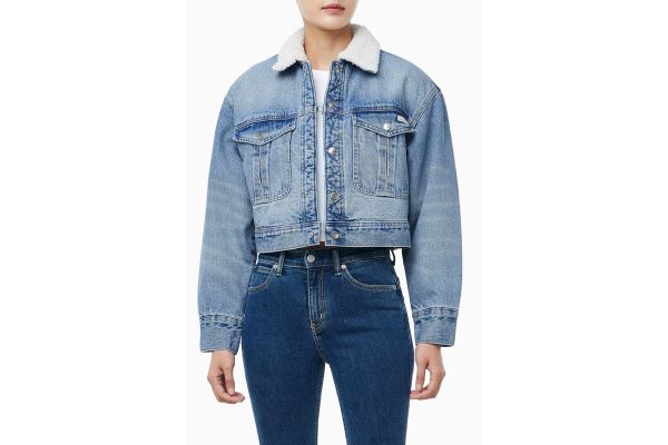 Γυναικείο Sherpa Τζιν Μπουφάν Γαλάζιο Calvin Klein LV047D736G-YYE