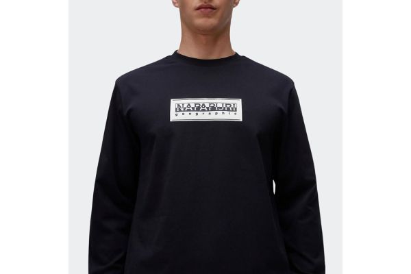 Ανδρικό Μακρυμάνικο S-Box T-shirt Μαύρο Napapijri NP0A4I3M-0411