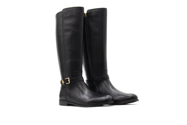 Γυναικείες Δερμάτινες Brooke II Μπότες Μαύρες Ralph Lauren 802967769001-BLACK
