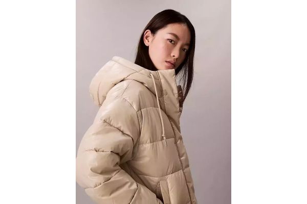 Γυναικείο Puffer Μπουφάν Μπεζ Calvin Klein LV047D505G-NSU