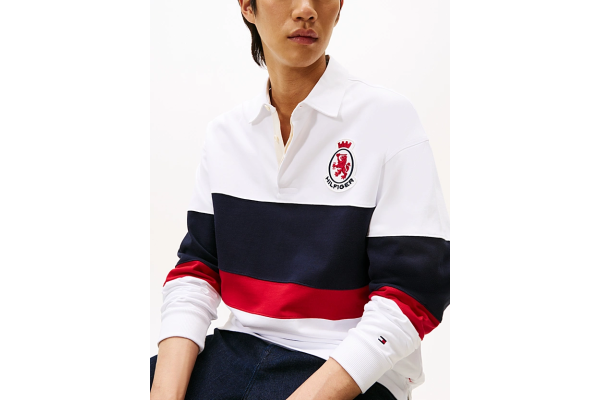 Ανδρική Crest Rugby Polo Μπλούζα Λευκή Tommy Hilfiger MW0MW40869-YBR Ανδρική Crest Rugby Polo Μπλούζα Λευκή Tommy Hilfiger MW0MW40869-YBR