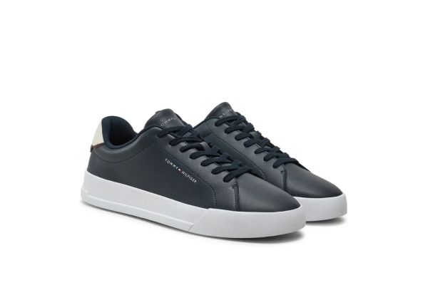 Ανδρικά Δερμάτινα Sneakers Navy Μπλε Tommy Hilfiger FM0FM05367-DW5