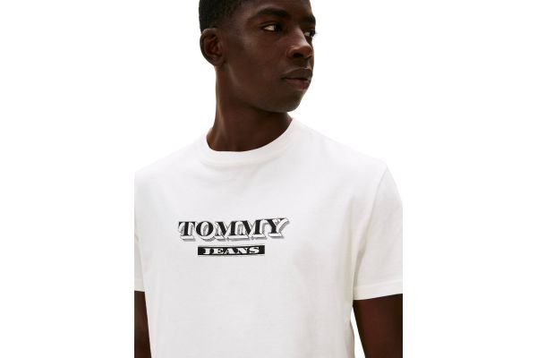 Ανδρικό T-shirt Λευκό Tommy Jeans DM0DM22322-YBL