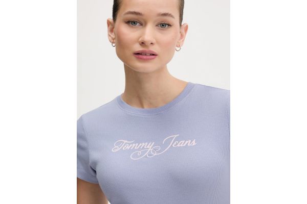Γυναικείο Slim T-shirt Λιλά Tommy Jeans DW0DW21838-C5U