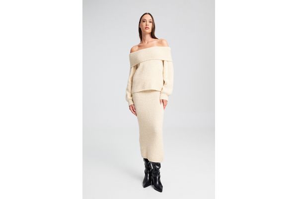 Γυναικεία Caramel Πλεκτή Φούστα Vanilla Mind Matter MML25-02-09-057