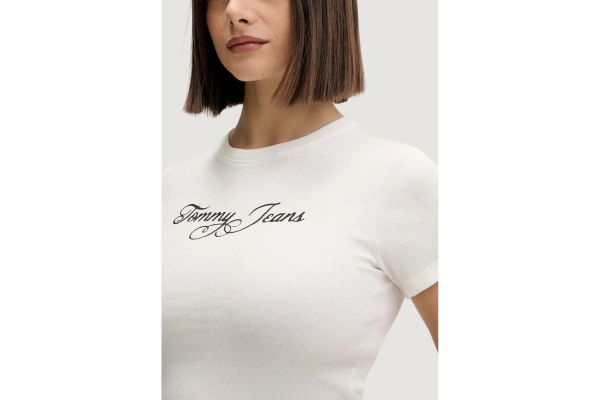 Γυναικείο Slim T-shirt Λευκό Tommy Jeans DW0DW21838-YBL