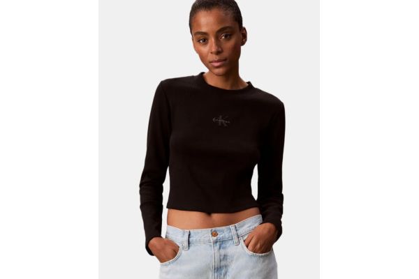 Γυναικείο Μακρυμάνικο T-shirt Μαύρο Calvin Klein LV047A803G-UB1
