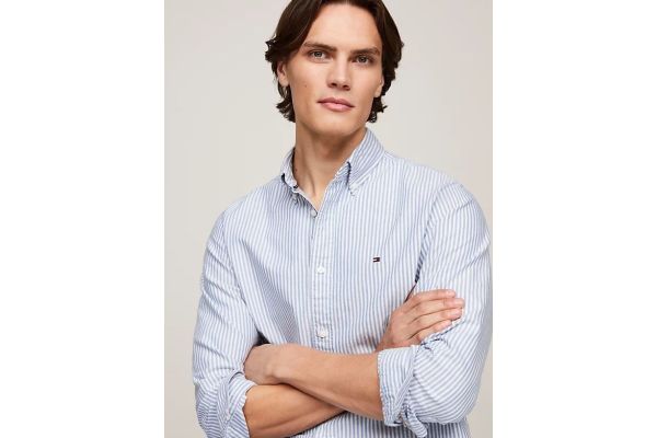 Ανδρικό Ριγέ Πουκάμισο Μπλε Tommy Hilfiger MW0MW36238-0A8