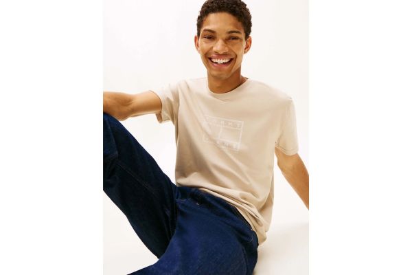 Ανδρικό T-shirt Μπεζ Tommy Jeans DM0DM22317-ABY