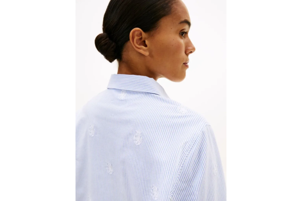 Γυναικείο Ριγέ Πουκάμισο Γαλάζιο Tommy Hilfiger WW0WW49386-0Y7