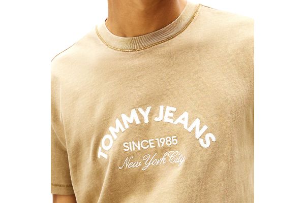 Ανδρικό T-shirt Μπεζ Tommy Jeans DM0DM22328-AEN