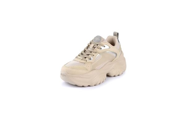 Γυναικεία Bliss Mesh Sneakers Μπεζ Buffalo BUF1636588-CREAM SILVER