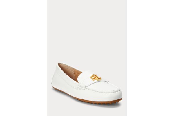 Γυναικεία Δερμάτινα Barnsbury Loafers Λευκά Ralph Lauren 802852847025-WHITE