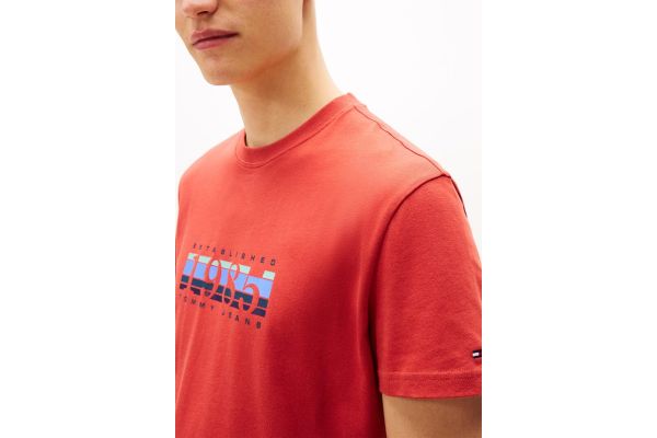 Ανδρικό T-shirt Κόκκινο Tommy Jeans DM0DM22307-XL0