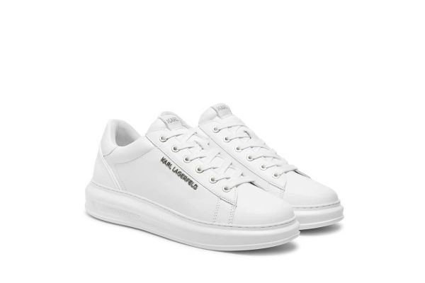 Ανδρικά Δερμάτινα NFT Kounter Sneakers Λευκά Karl Lagerfeld KL52575N-01W WHITE