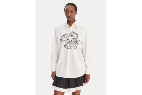 Γυναικείο Πουκάμισο Λευκό Karl Lagerfeld B1W11002-100 WHITE