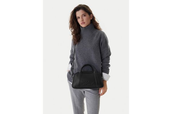 Γυναικεία K/Ville Bowling Τσάντα Μαύρη Karl Lagerfeld B1W30068-1AV BLACK NICKEL