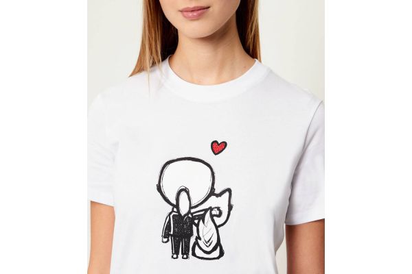 Γυναικείο Ikon Valentine T-shirt Λευκό Karl Lagerfeld B1W17038-100 WHITE
