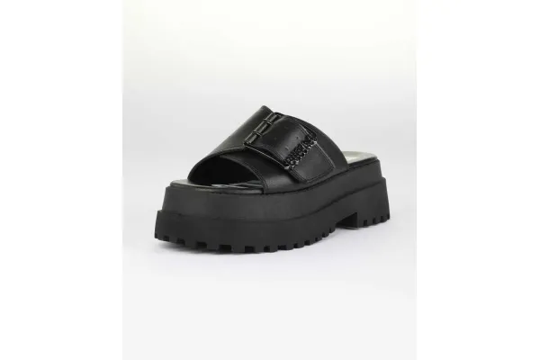 Γυναικείες Pluto Slide Buckle Παντόφλες Μαύρες Buffalo BUF1602333-BLACK