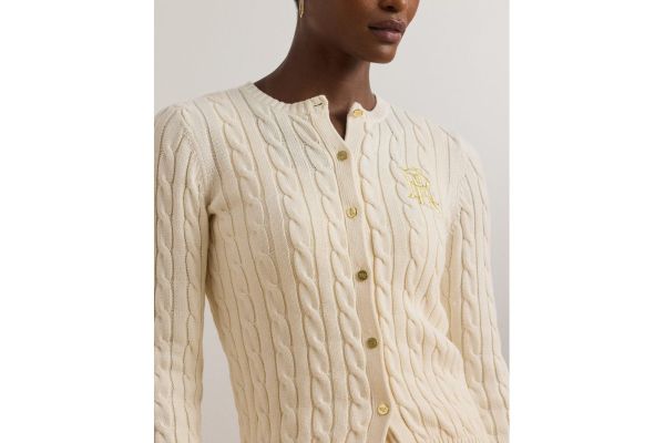 Γυναικεία Ralhan Πλεκτή Ζακέτα Εκρού Ralph Lauren 200932225001-Natural