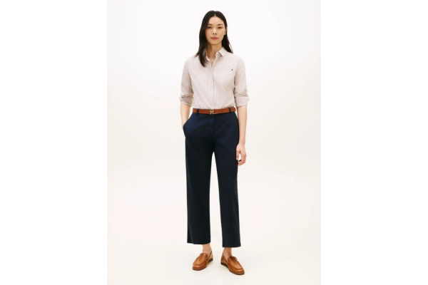 Γυναικείο Slim Straight Παντελόνι Navy Μπλε Tommy Hilfiger WW0WW49647-C1G