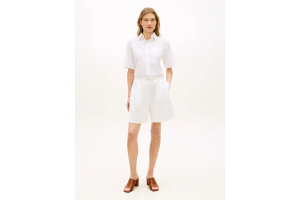 Γυναικεία Βερμούδα Λευκή Tommy Hilfiger WW0WW49040-YCF