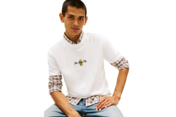 Ανδρικό T-shirt Λευκό Tommy Jeans DM0DM22532-YBL