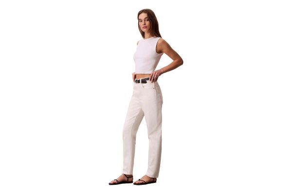 Γυναικείο Mom Τζιν Λευκό Calvin Klein LV047F703G-ASN