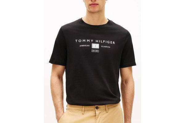 Ανδρικό T-shirt Μαύρο Tommy Hilfiger MW0MW42365-BDS