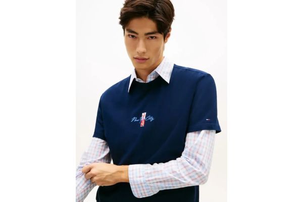 Ανδρικό T-shirt Navy Μπλε Tommy Jeans DM0DM22532-C1G