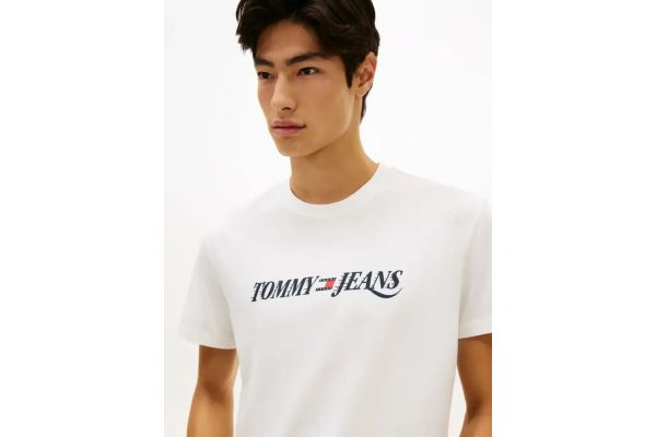 Ανδρικό T-shirt Λευκό Tommy Jeans DM0DM22548-YBL