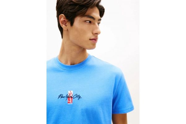 Ανδρικό T-shirt Γαλάζιο Tommy Jeans DM0DM22532-C38