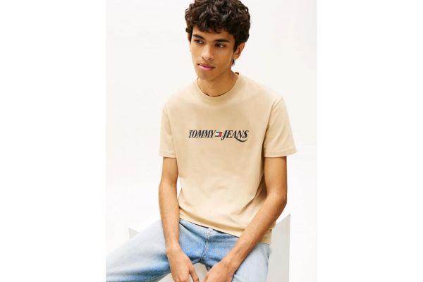 Ανδρικό T-shirt Μπεζ Tommy Jeans DM0DM22548-AB9