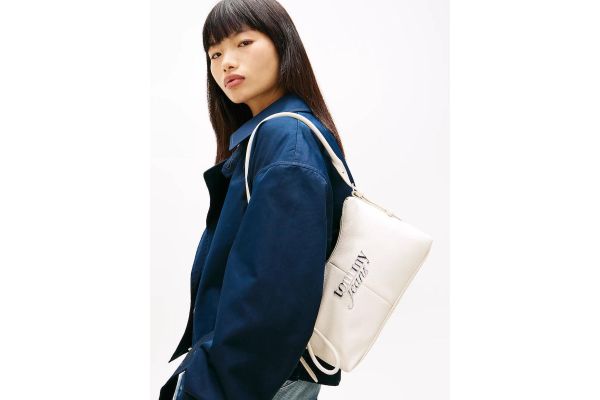 Γυναικεία Τσάντα Ώμου Εκρού Tommy Jeans AW0AW18468-ACG