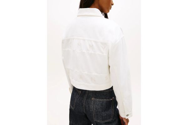 Γυναικείο Oversized Τζιν Μπουφάν Λευκό Tommy Jeans DW0DW21979-1D0