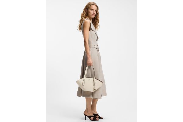 Γυναικεία Δερμάτινη Numah Chapelier Tote Τσάντα Λευκή BOSS 50563842-119