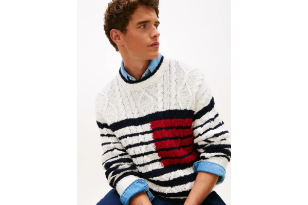 Ανδρικό Πουλόβερ Λευκό Tommy Hilfiger MW0MW42782-0FA
