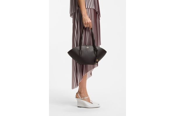 Γυναικεία Δερμάτινη Numah Chapelier Tote Τσάντα Καφέ BOSS 50563842-207