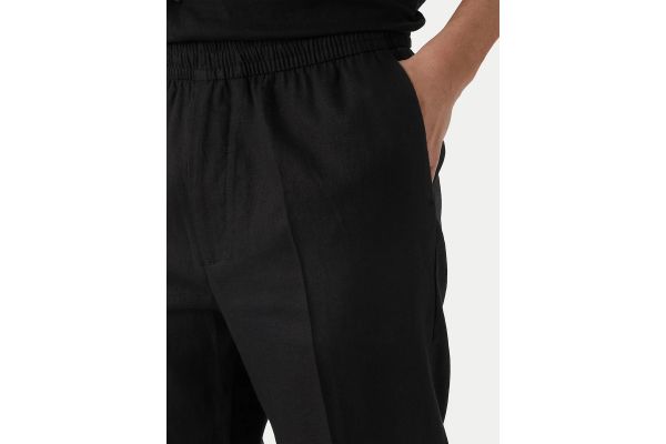 Ανδρικό Λινό Παντελόνι Μαύρο Calvin Klein LV04LF619G-UB1