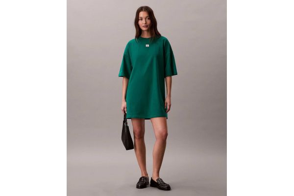 Γυναικείο Κοντομάνικο Φόρεμα Πράσινο Calvin Klein LV047F228G-L4G