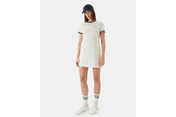 Γυναικείο Κοντομάνικο Φόρεμα Λευκό Calvin Klein LV047F248G-YAS